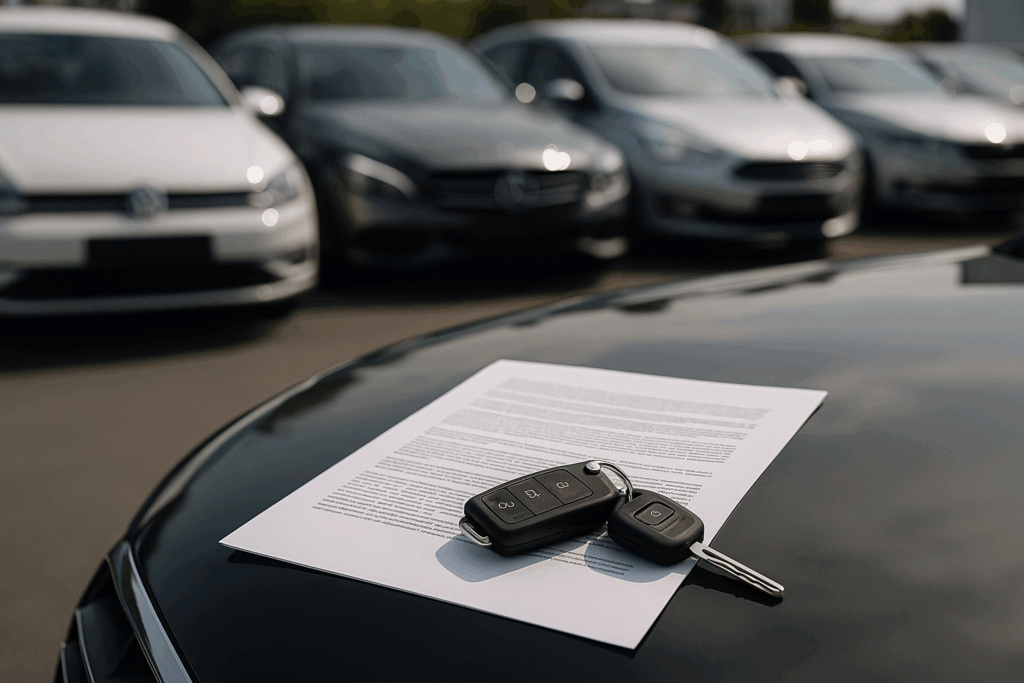Autoverkauf bei G&W Mobility – Fahrzeugschlüssel auf Kaufvertrag